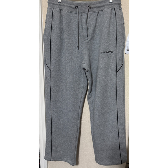 Xios Active Pants Mens XXL Gray Sweatpants Thick Fleece Wide Leg Baggy - Picture 1 of 7